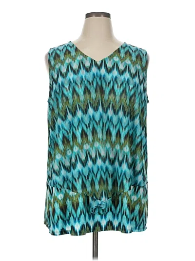 Pre-owned Catherines Sleeveless Blouse In Blue