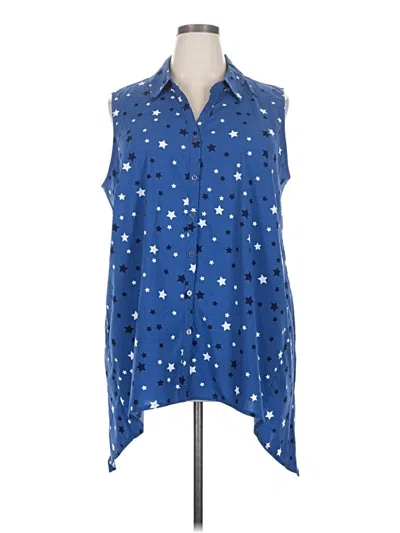 Pre-owned Catherines Sleeveless Blouse In Blue