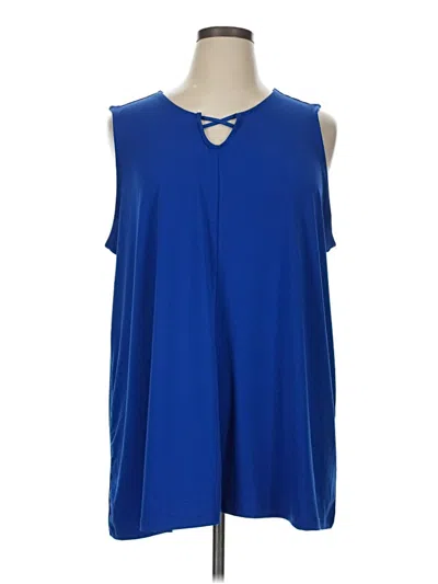 Pre-owned Catherines Sleeveless Blouse In Blue