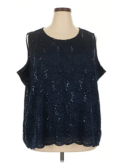 Pre-owned Catherines Sleeveless Blouse In Blue