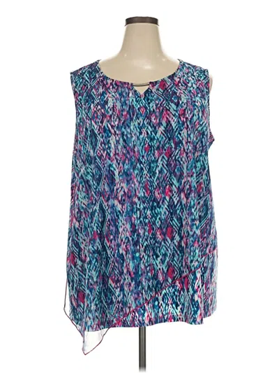 Pre-owned Catherines Sleeveless Blouse In Blue