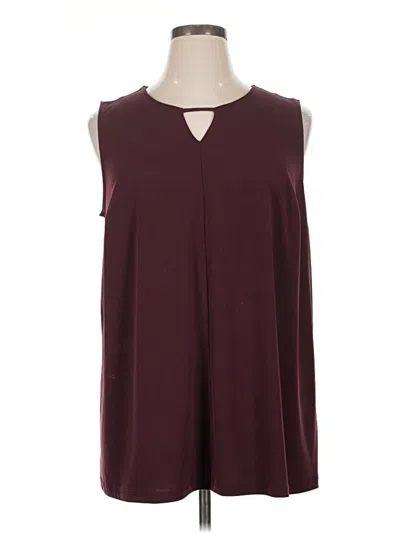 Pre-owned Catherines Sleeveless Blouse In Burgundy