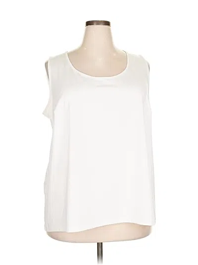 Pre-owned Catherines Sleeveless Blouse In White