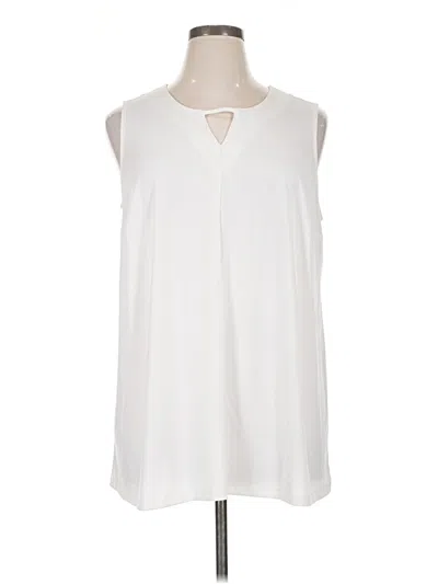 Pre-owned Catherines Sleeveless Blouse In White