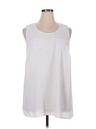 Pre-owned Catherines Sleeveless Blouse In White