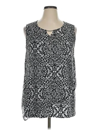 Pre-owned Catherines Sleeveless Top Black Keyhole Neckline Tops