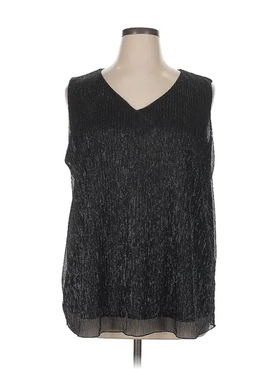 Pre-owned Catherines Sleeveless Top Black V Neck Tops