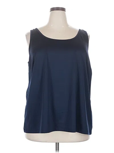 Pre-owned Catherines Sleeveless Top Blue Scoop Neck Tops
