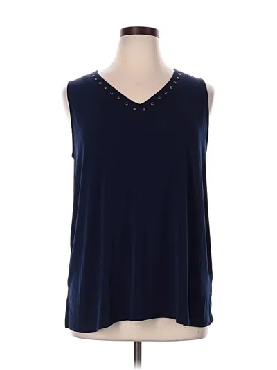 Pre-owned Catherines Sleeveless Top Blue V-neck Tops