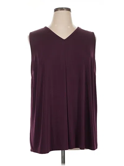 Pre-owned Catherines Sleeveless Top Burgundy V-neck Tops