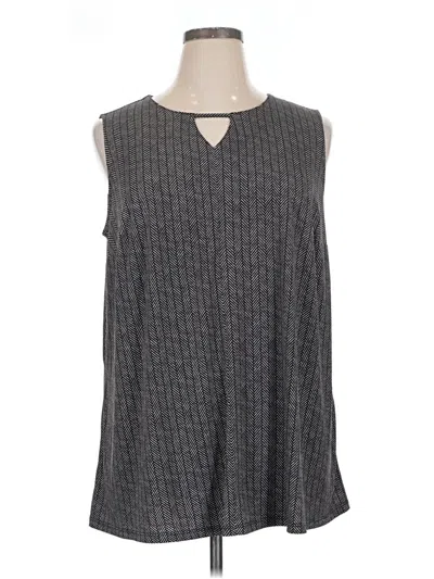 Pre-owned Catherines Sleeveless Top Gray Keyhole Neckline Tops
