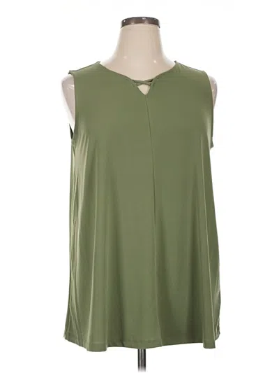 Pre-owned Catherines Sleeveless Top Green Keyhole Neckline Tops