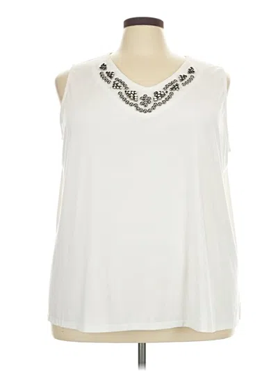 Pre-owned Catherines Sleeveless T-shirt In White