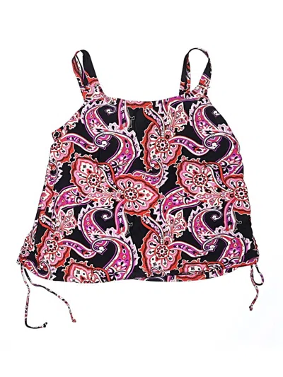 Pre-owned Catherines Swimsuit Top Pink Paisley Pattern Swimwear