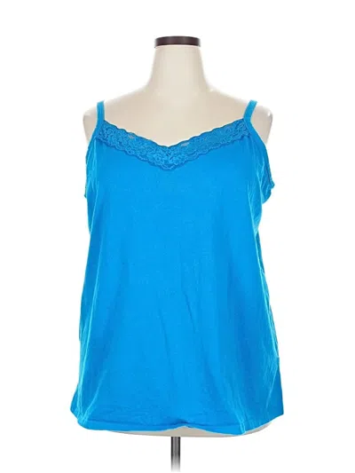 Pre-owned Catherines Tank Top Blue Cold Shoulder Neckline Tops
