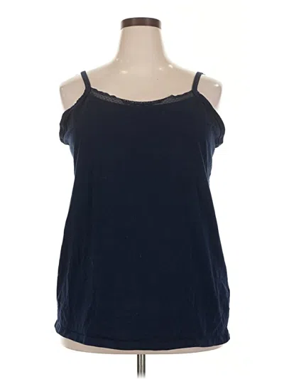 Pre-owned Catherines Tank Top Blue Cold Shoulder Neckline Tops