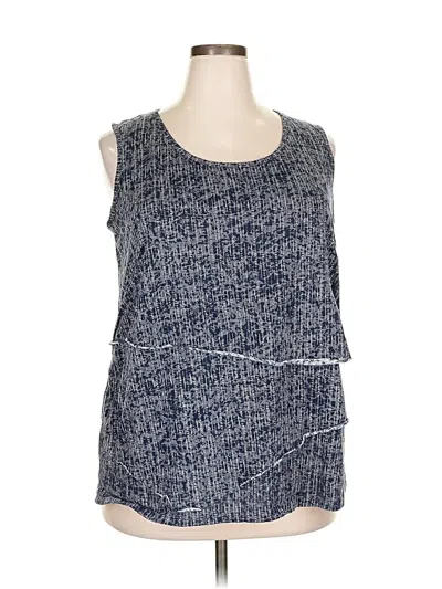 Pre-owned Catherines Tank Top Blue Square Neckline Tops