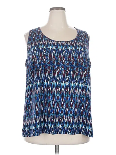 Pre-owned Catherines Tank Top Blue Square Neckline Tops