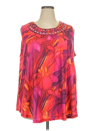 Pre-owned Catherines Tank Top Pink Crew Neck Tops