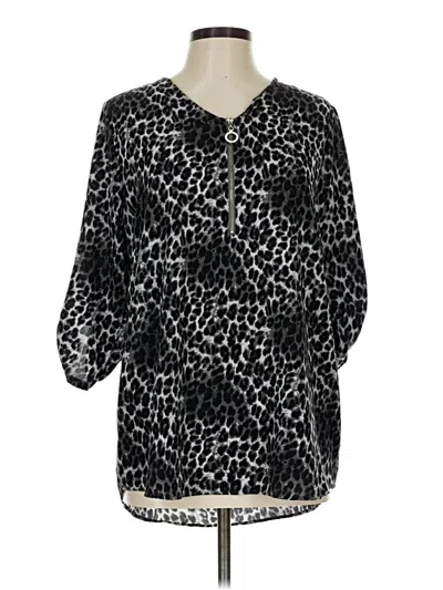 Pre-owned Cathy 3/4 Sleeve Blouse In Black