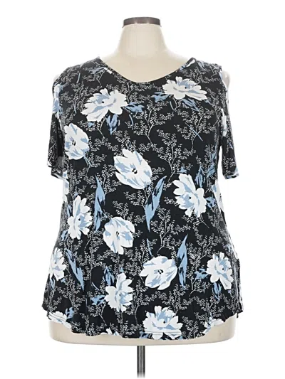 Pre-owned Cathy 3/4 Sleeve Blouse In Black