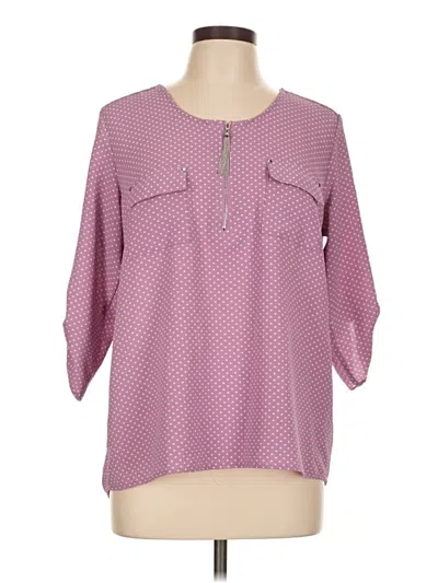 Pre-owned Cathy 3/4 Sleeve Blouse In Pink