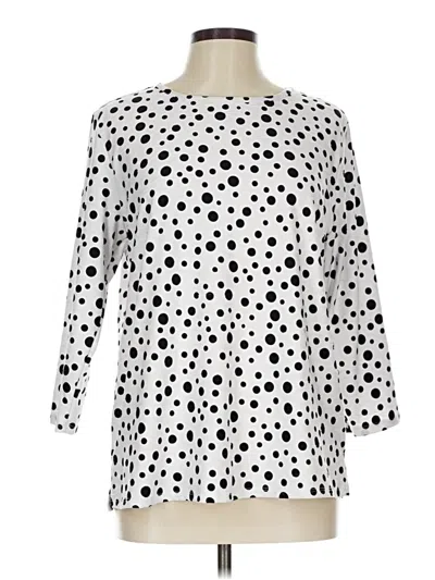 Pre-owned Cathy 3/4 Sleeve Blouse In White