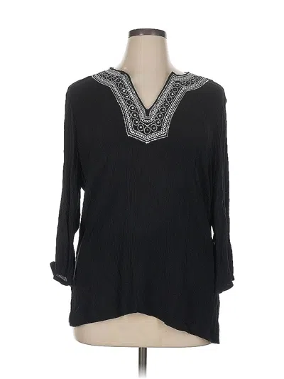 Pre-owned Cathy Daniels 3/4 Sleeve Blouse In Black
