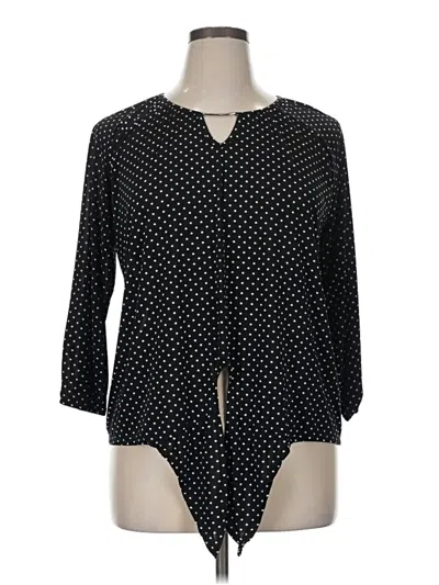 Pre-owned Cathy Daniels 3/4 Sleeve Blouse In Black