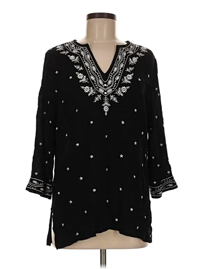 Pre-owned Cathy Daniels 3/4 Sleeve Blouse In Black