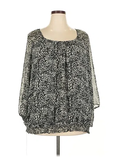 Pre-owned Cathy Daniels 3/4 Sleeve Blouse In Black