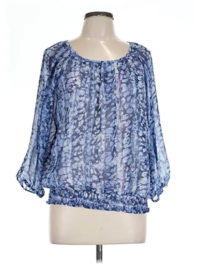 Pre-owned Cathy Daniels 3/4 Sleeve Blouse In Blue