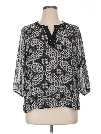 Pre-owned Cathy Daniels 3/4 Sleeve Blouse In Gray