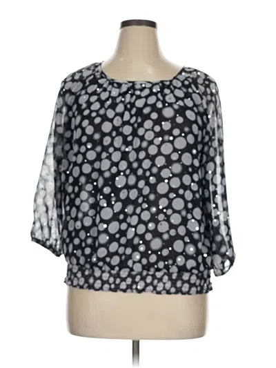 Pre-owned Cathy Daniels 3/4 Sleeve Blouse In Gray