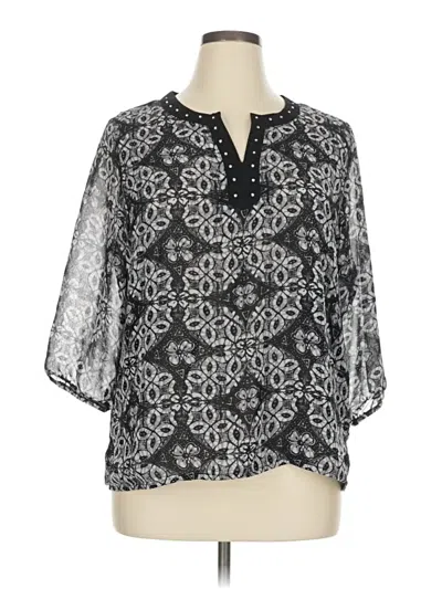 Pre-owned Cathy Daniels 3/4 Sleeve Blouse In Gray