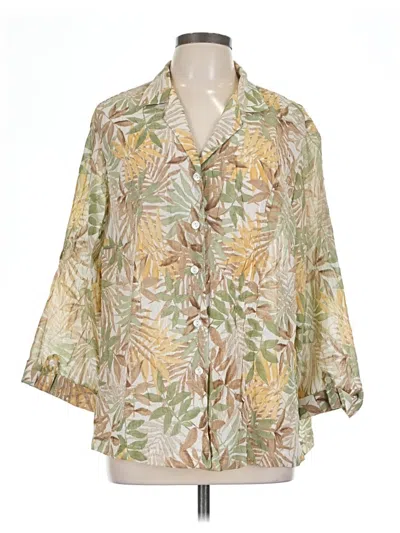 Pre-owned Cathy Daniels 3/4 Sleeve Blouse In Green