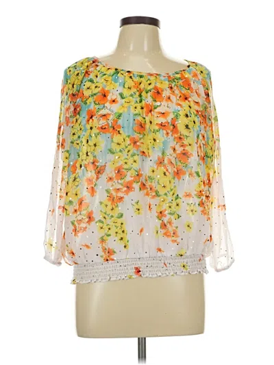 Pre-owned Cathy Daniels 3/4 Sleeve Blouse In Orange