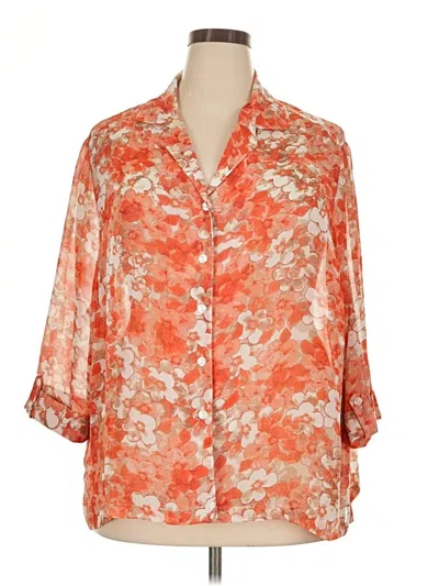 Pre-owned Cathy Daniels 3/4 Sleeve Blouse In Orange