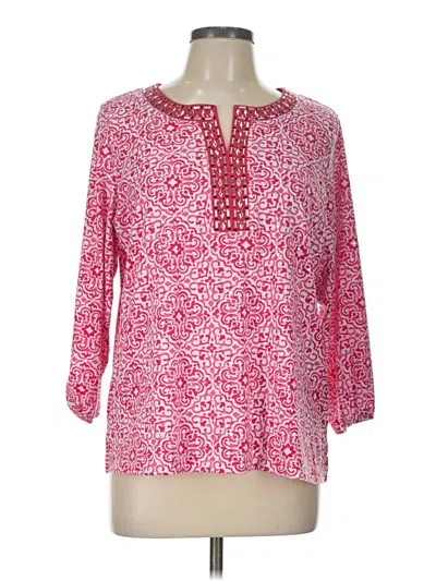 Pre-owned Cathy Daniels 3/4 Sleeve Blouse In Pink