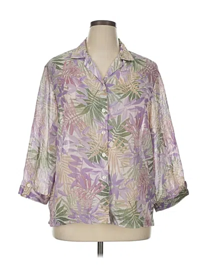 Pre-owned Cathy Daniels 3/4 Sleeve Blouse In Purple