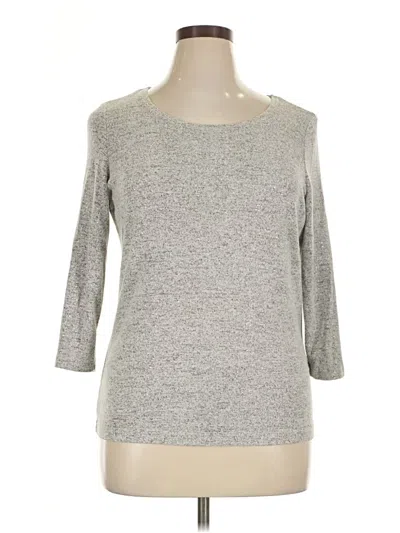 Pre-owned Cathy Daniels 3/4 Sleeve Top Gray Boatneck Tops