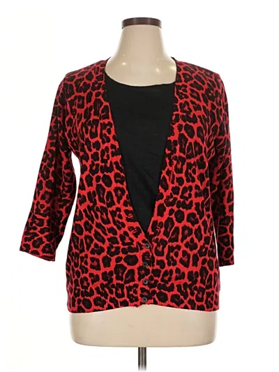 Pre-owned Cathy Daniels Cardigan Sweater In Red