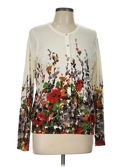 Pre-owned Cathy Daniels Cardigan Sweater In White