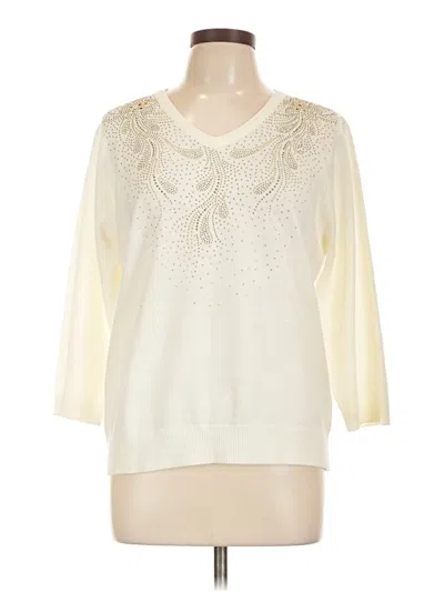 Pre-owned Cathy Daniels Pullover Sweater In White