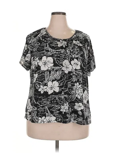 Pre-owned Cathy Daniels Short Sleeve Blouse In Black