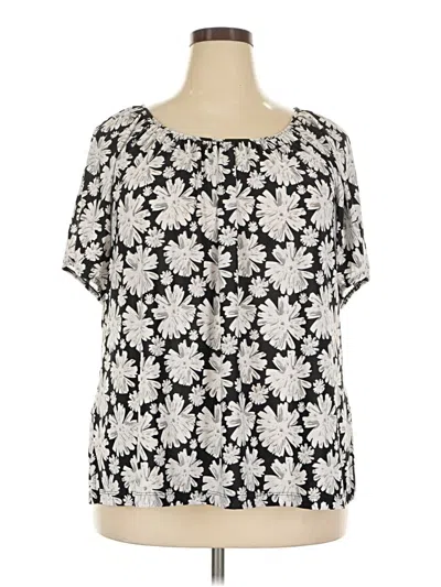 Pre-owned Cathy Daniels Short Sleeve Blouse In Black