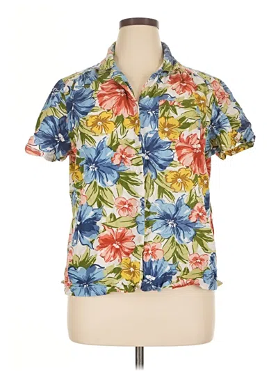 Pre-owned Cathy Daniels Short Sleeve Blouse In Blue