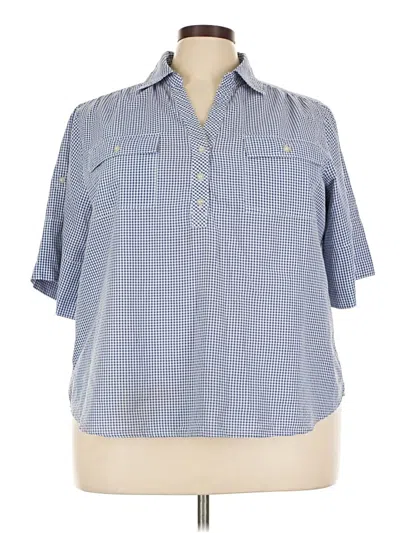 Pre-owned Cathy Daniels Short Sleeve Blouse In Blue