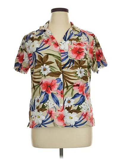 Pre-owned Cathy Daniels Short Sleeve Blouse In Brown