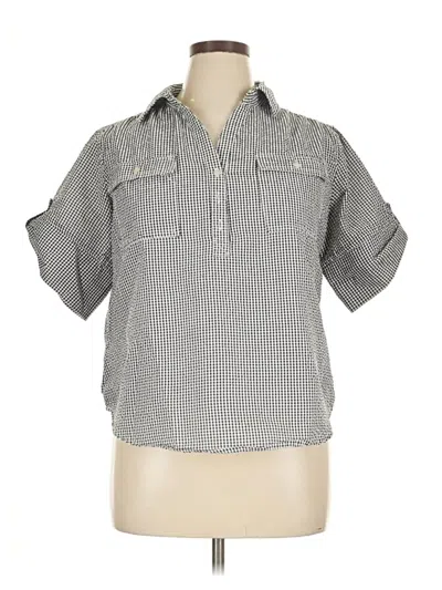 Pre-owned Cathy Daniels Short Sleeve Blouse In Gray